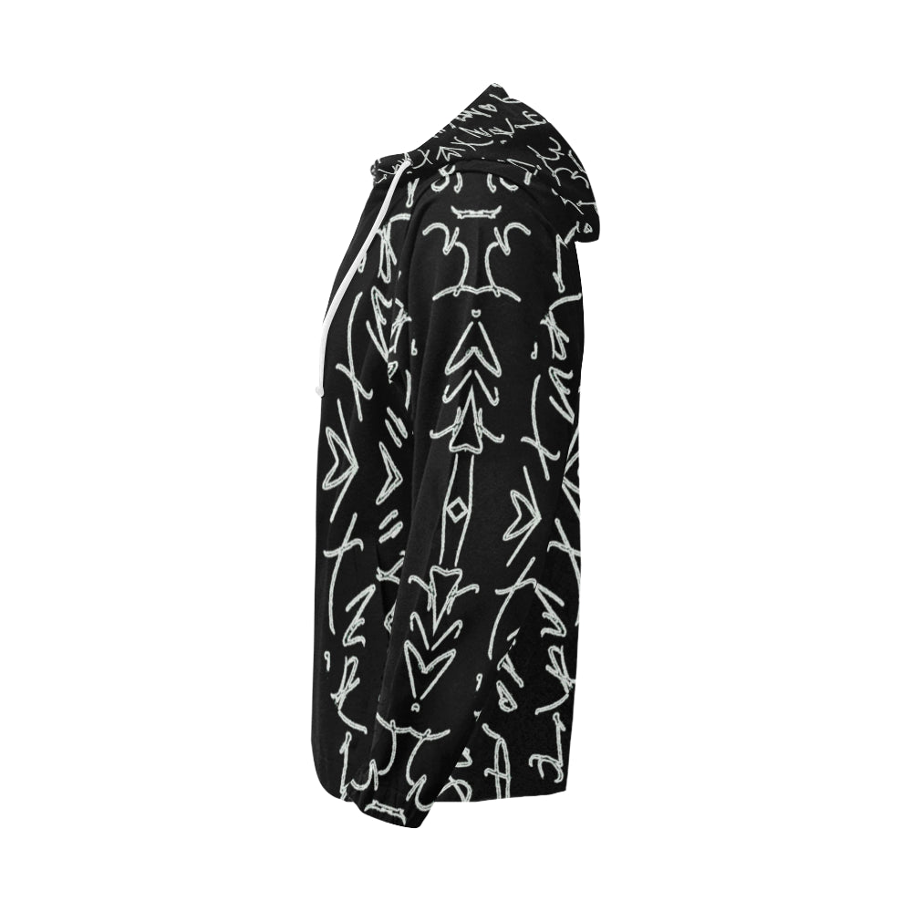Texts All Over Print Full Zip Hoodie