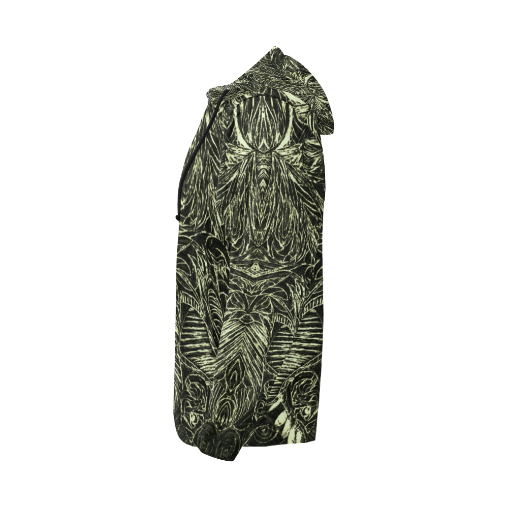 334433444 All Over Print Full Zip Hoodie