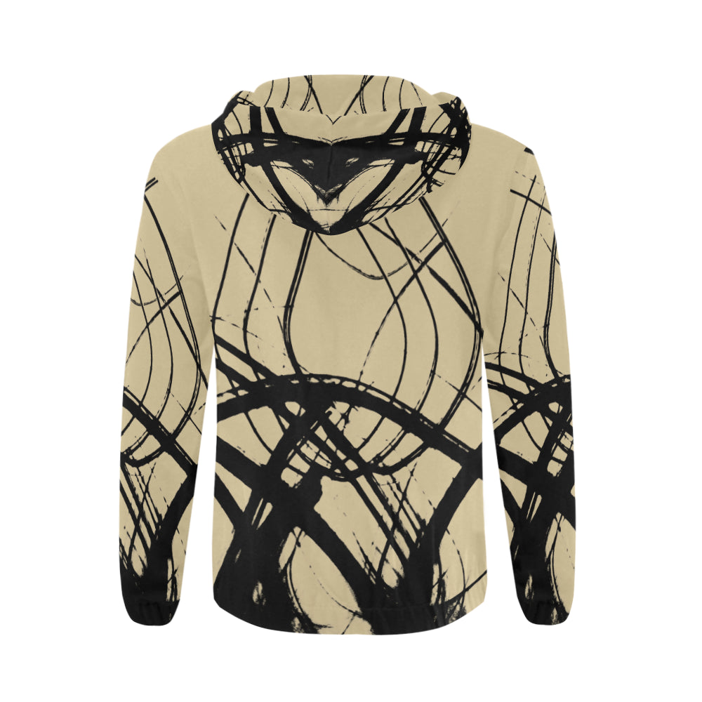 Abstract Dark Light All Over Print Full Zip Hoodie